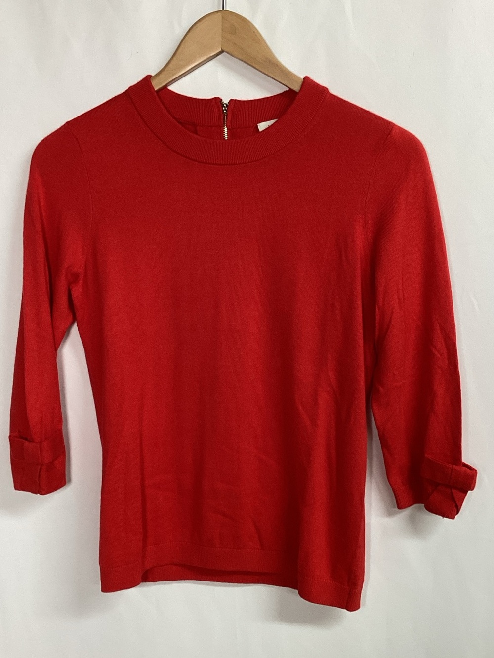 KATE SPADE Red Bow Sleeve Crewneck Sweater Size Small